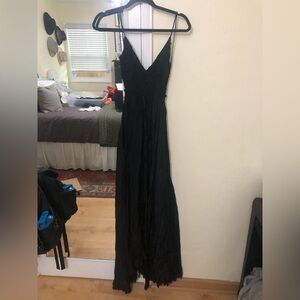 NWT black backless boho gown wedding guest Olivaceous